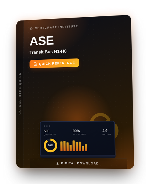 ASE Transit Bus H1-H8 Quick Reference cover — CertCraft Institute