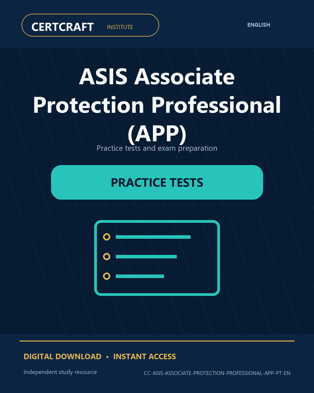 ASIS Associate Protection Professional (APP) Practice Tests & Exam Prep cover