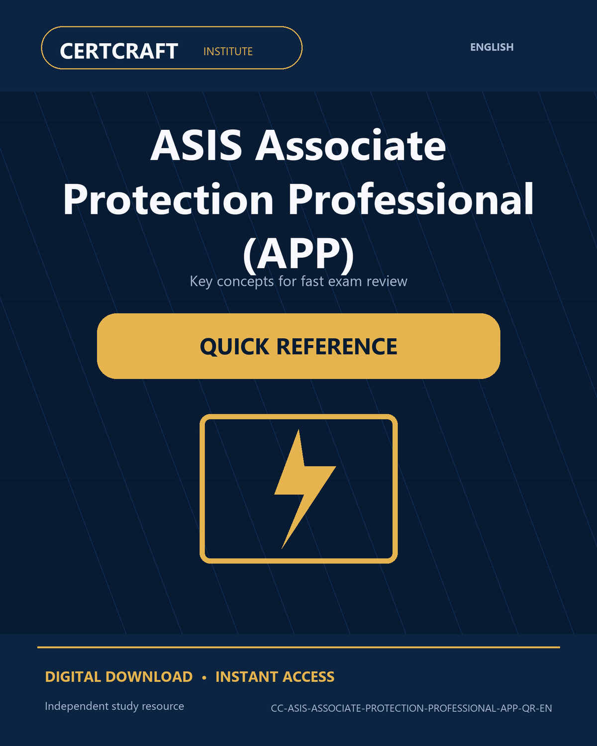 ASIS Associate Protection Professional (APP) Quick Reference cover