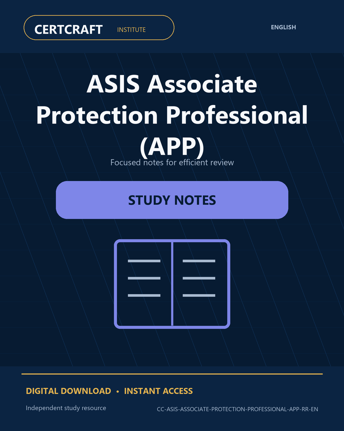 ASIS Associate Protection Professional (APP) Study Notes cover