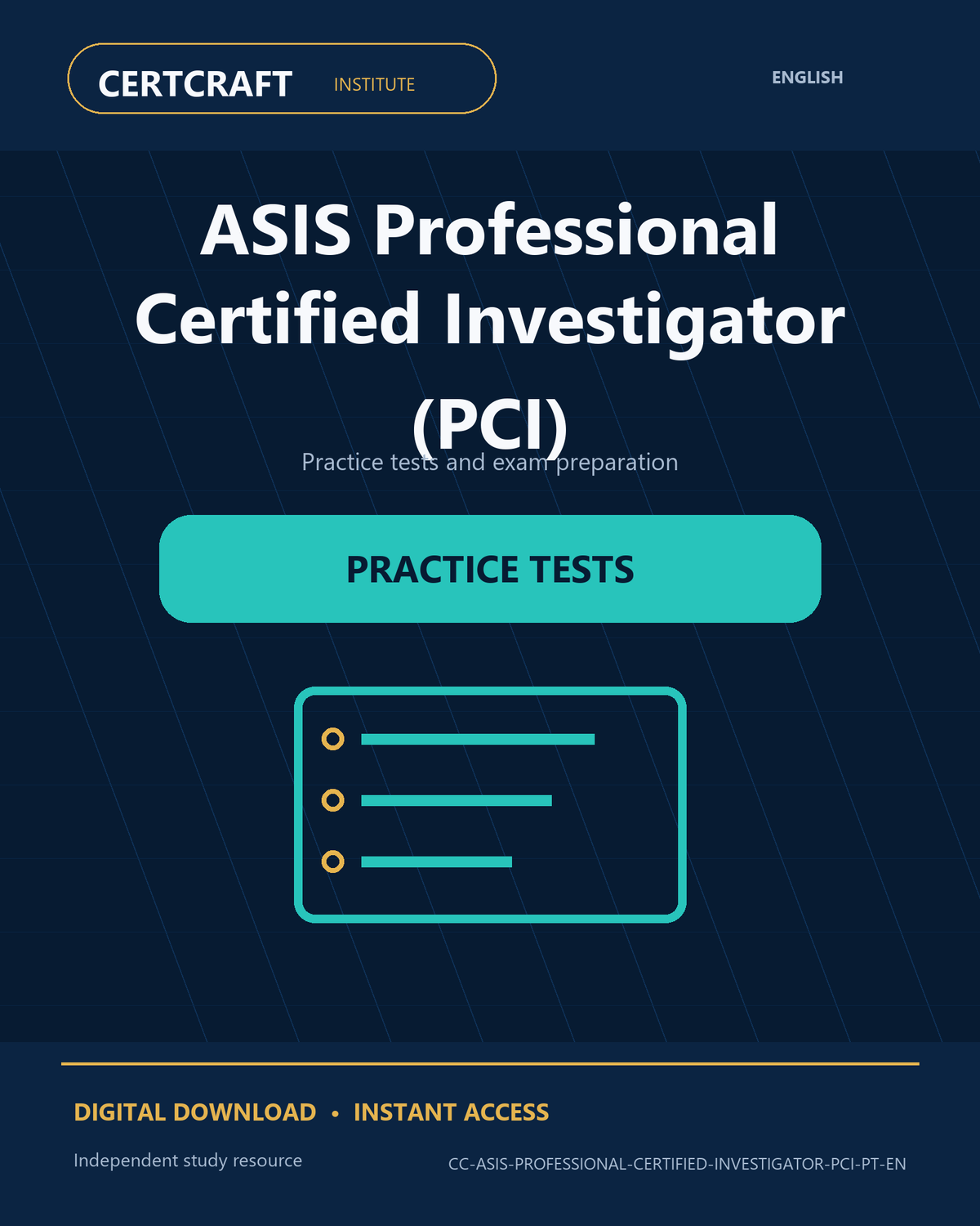 ASIS Professional Certified Investigator (PCI) Practice Tests & Exam Prep cover
