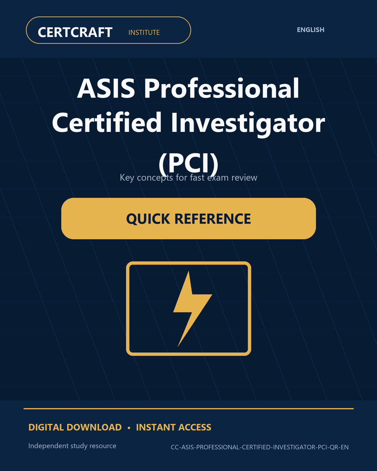 ASIS Professional Certified Investigator (PCI) Quick Reference cover