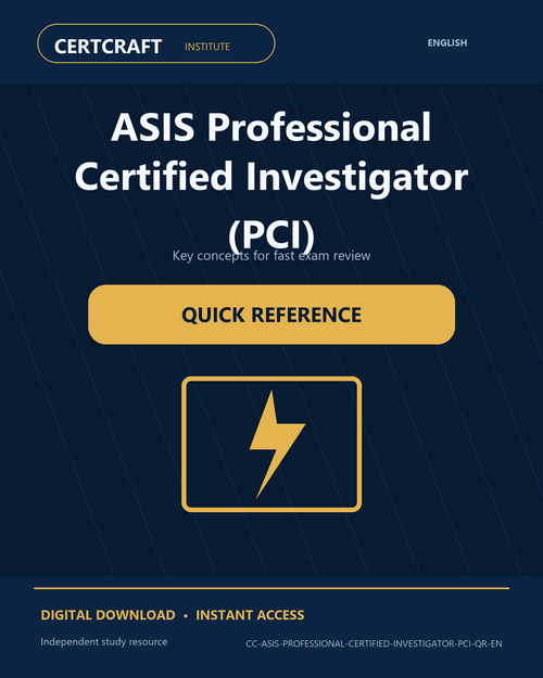 ASIS Professional Certified Investigator (PCI) Quick Reference cover