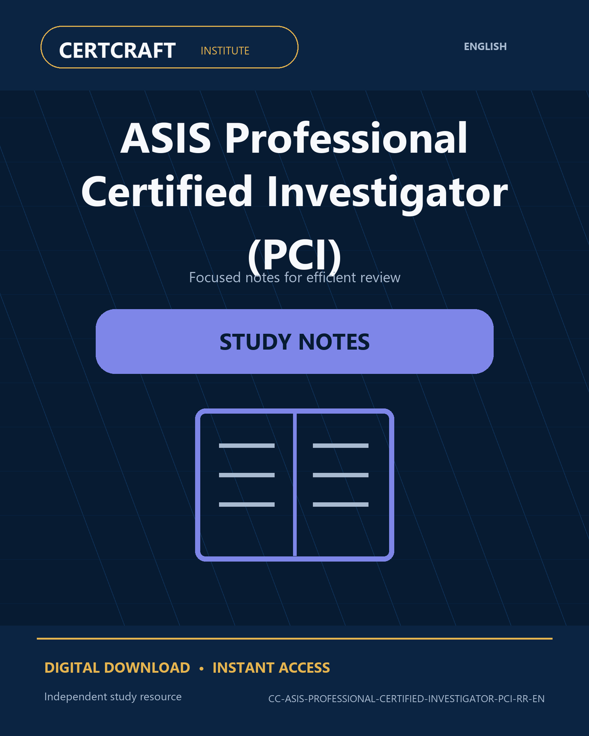 ASIS Professional Certified Investigator (PCI) Study Notes cover