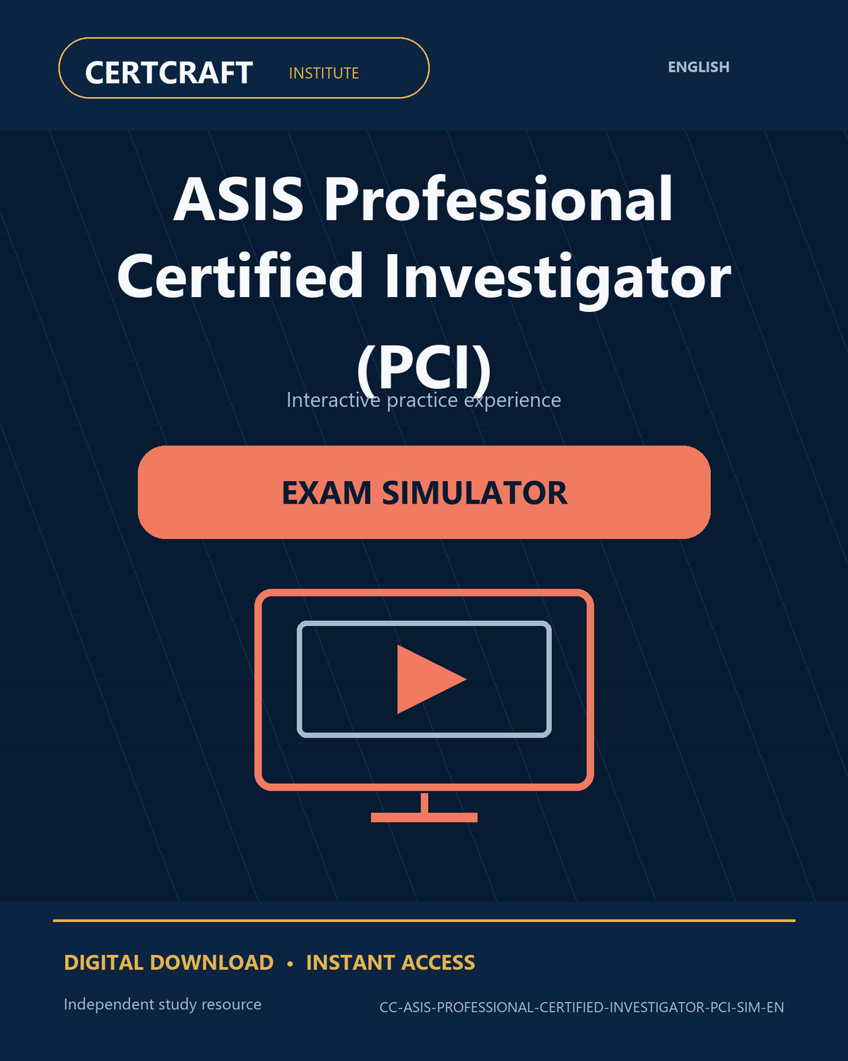 ASIS Professional Certified Investigator (PCI) Exam Simulator cover
