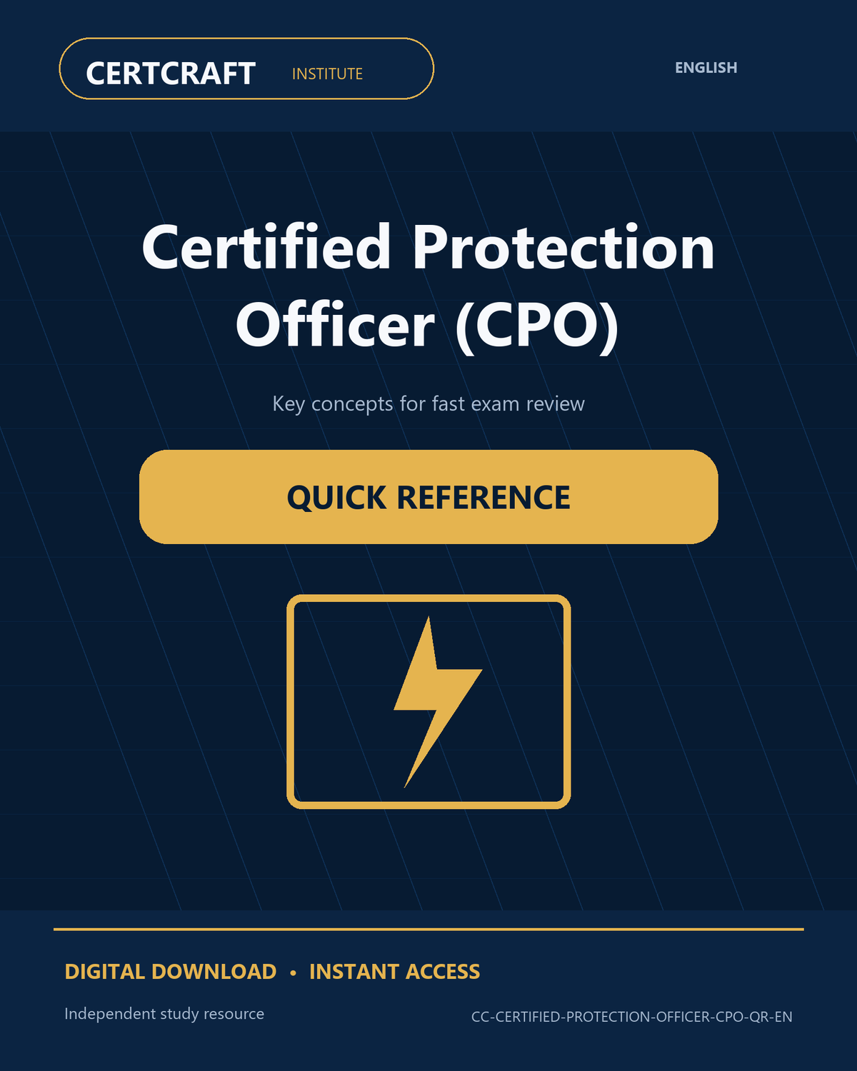 Certified Protection Officer (CPO) Quick Reference cover