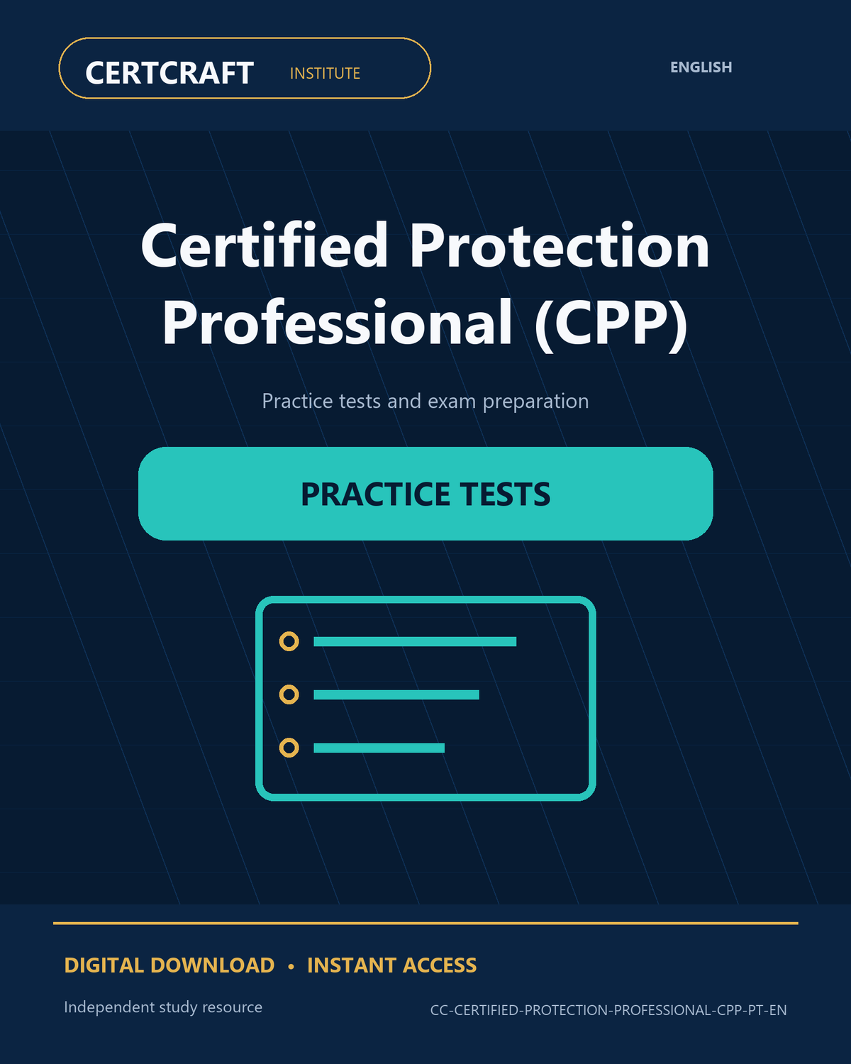 Certified Protection Professional (CPP) Practice Tests & Exam Prep cover