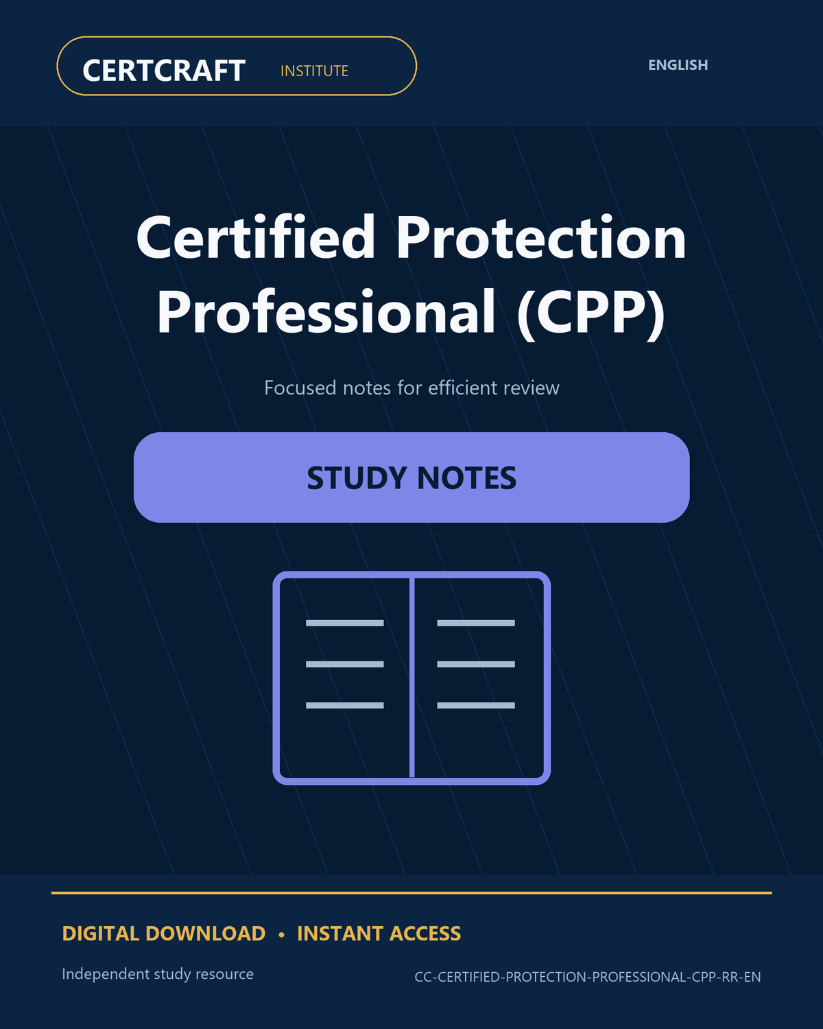 Certified Protection Professional (CPP) Study Notes cover