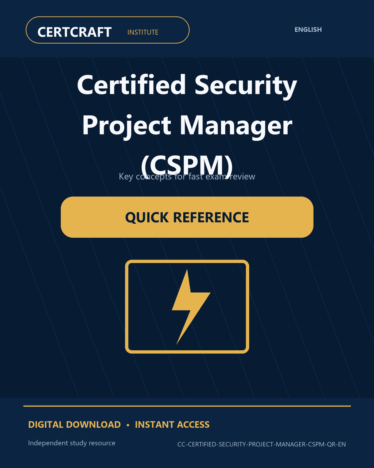 Certified Security Project Manager (CSPM) Quick Reference cover