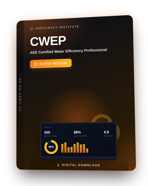 Certified Water Efficiency Professional CWEP Rapid Review cover — CertCraft Institute