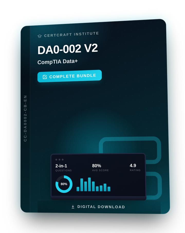 CompTIA Data+ DA0-002 V2 Study Bundle cover — CertCraft Institute