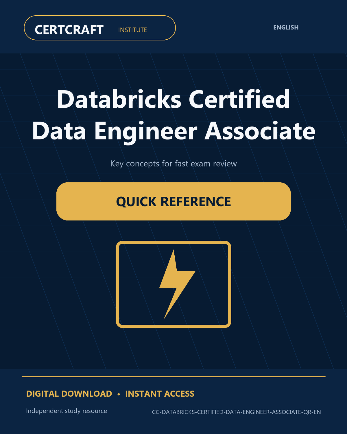 Databricks Certified Data Engineer Associate Quick Reference cover