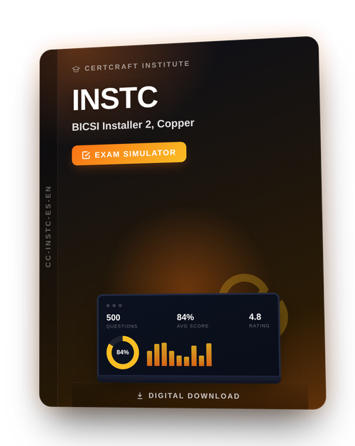 BICSI Installer 2 Copper INSTC Exam Simulator cover — CertCraft Institute