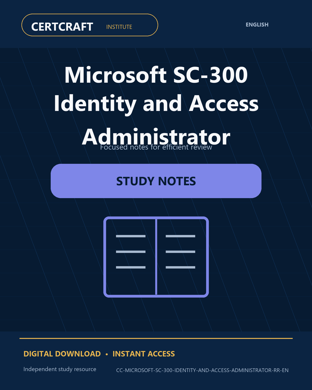 Microsoft SC-300 Identity and Access Administrator Study Notes cover