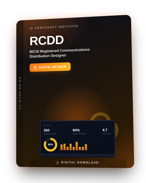 BICSI Registered Communications Distribution Designer RCDD Rapid Review cover — CertCraft Institute