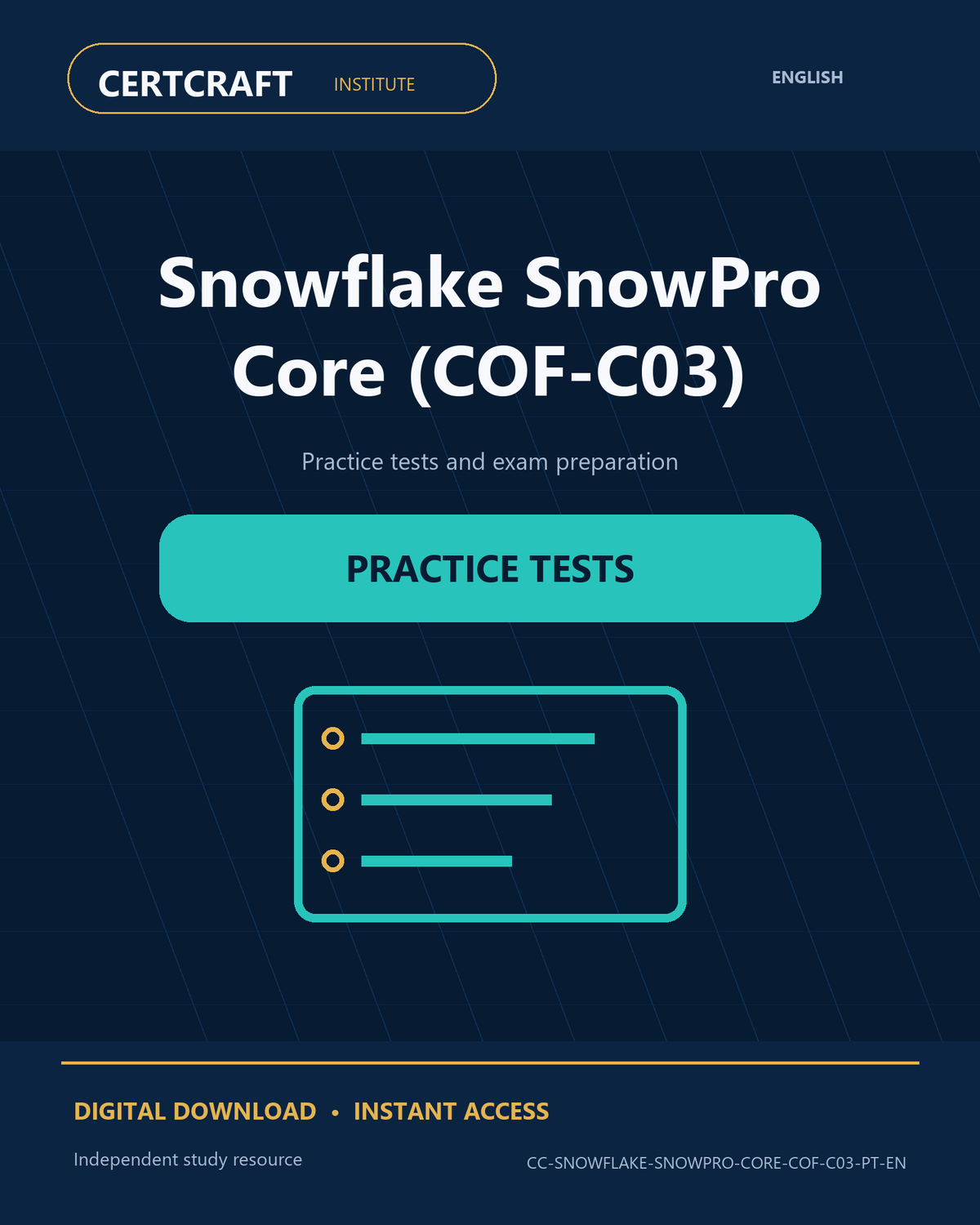 Snowflake SnowPro Core (COF-C03) Practice Tests & Exam Prep cover
