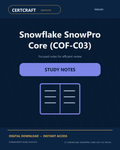 Snowflake SnowPro Core (COF-C03) Study Notes cover